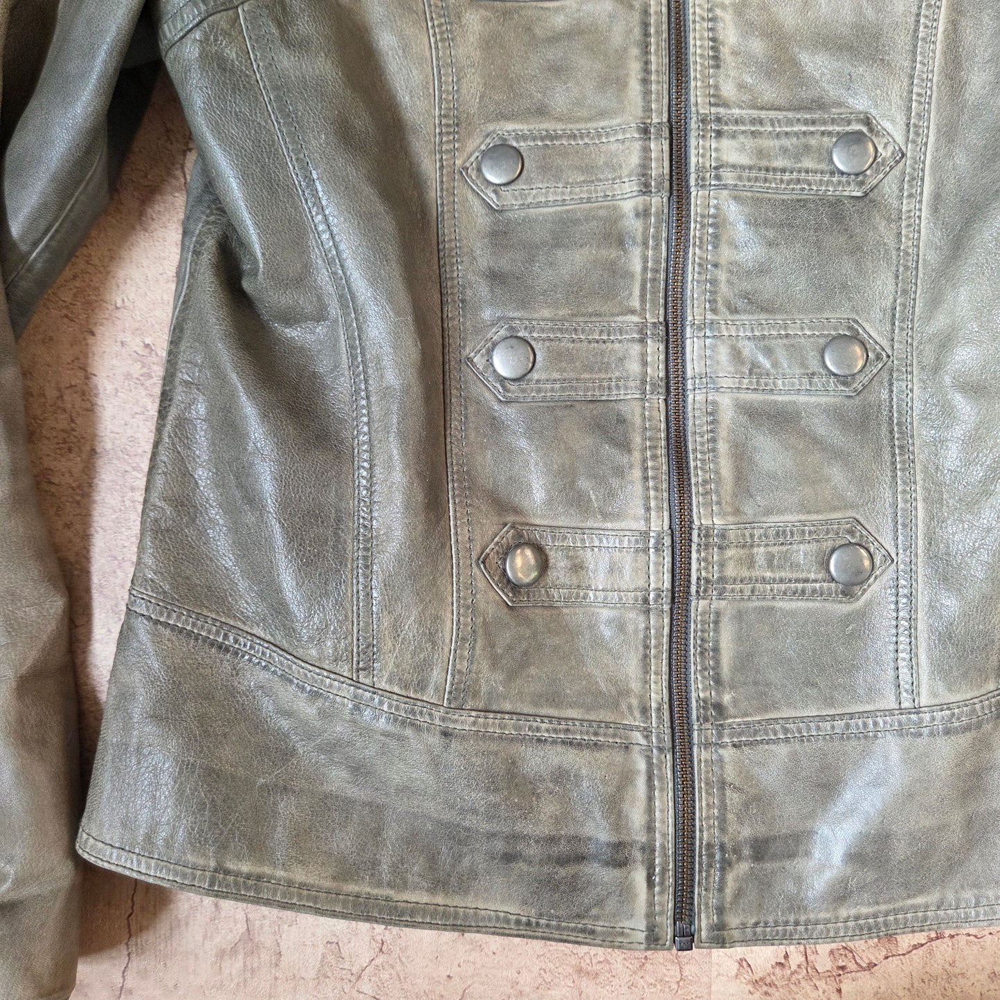 Green Studed Military Jacket