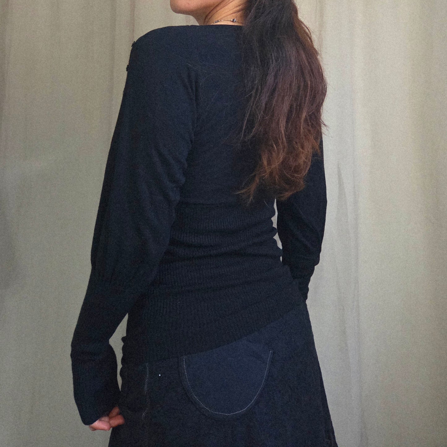 Vintage Batwing Button Jumper