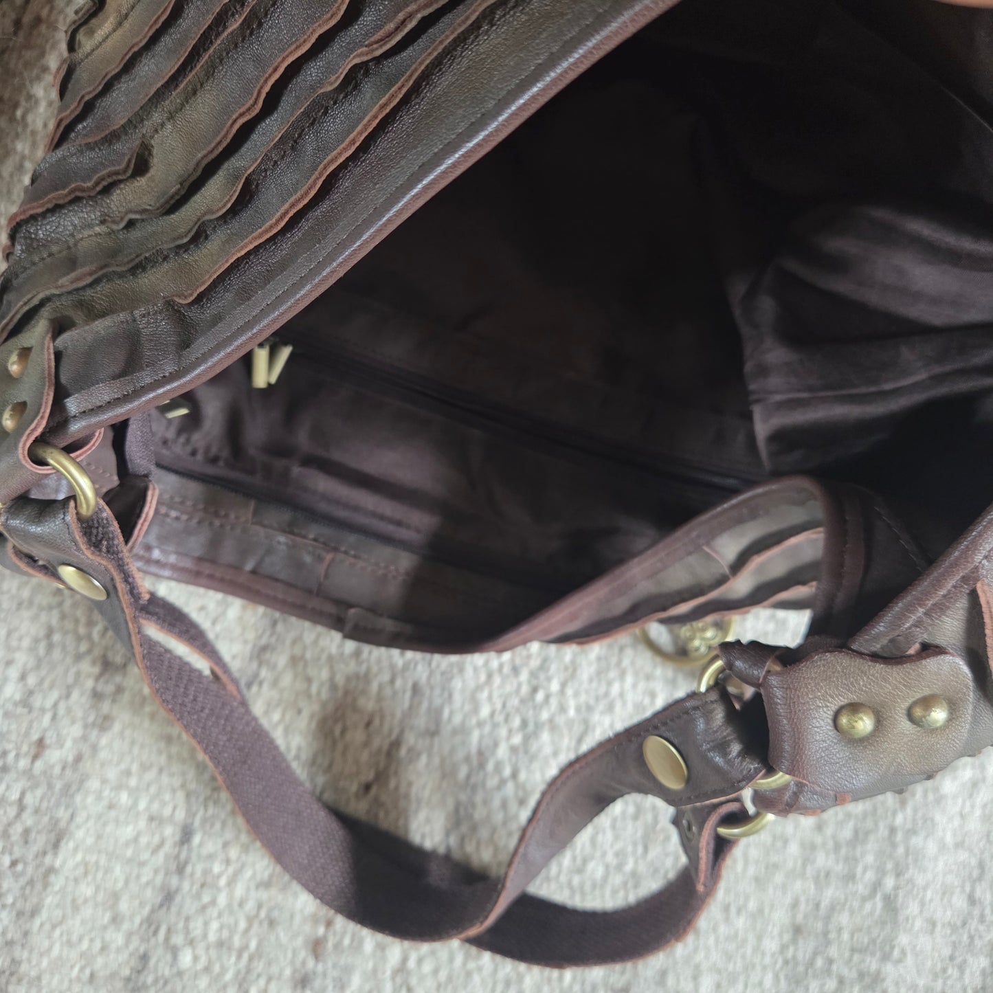 Vintage Ribbed Shoulder Bag