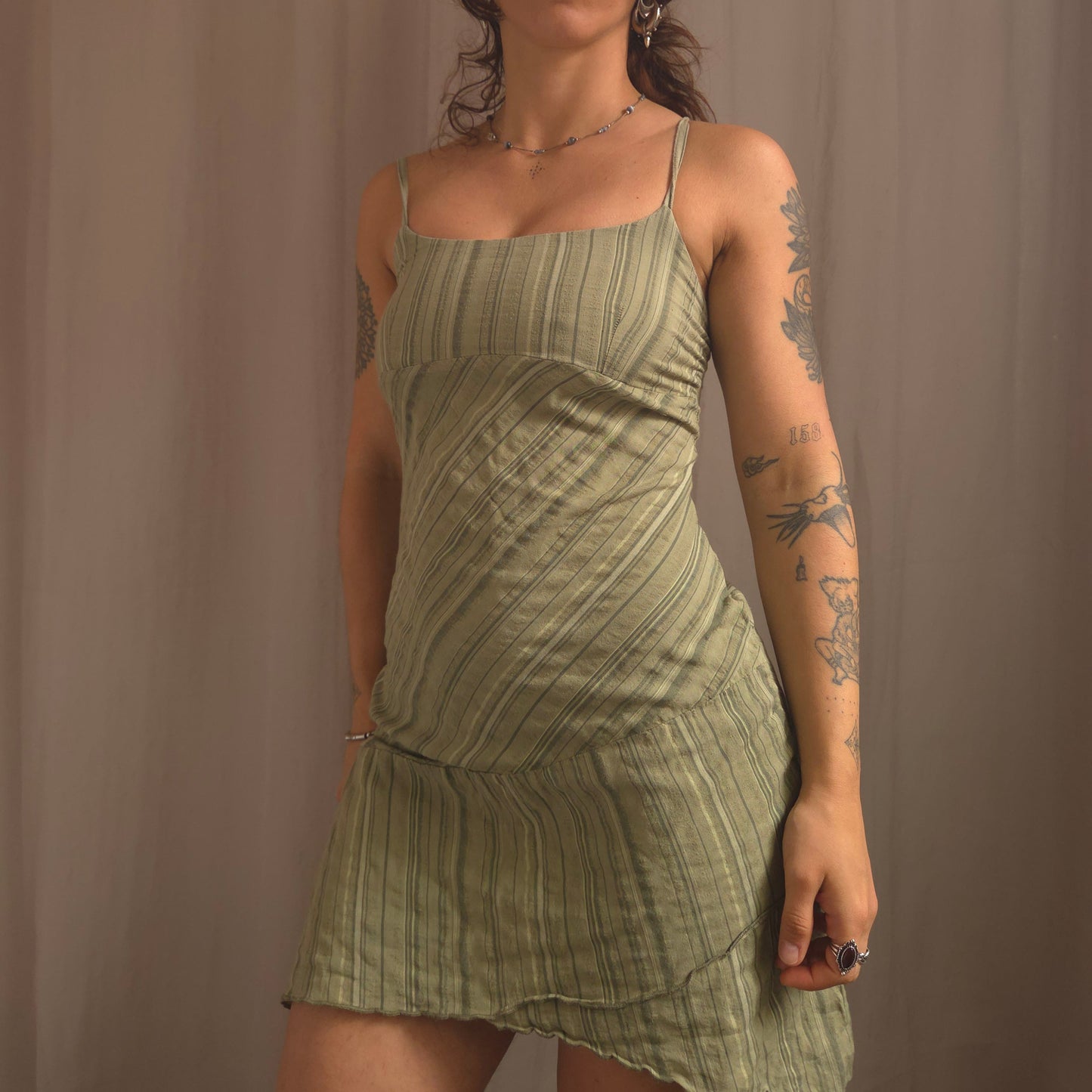 Vintage Striped Cotton Dress