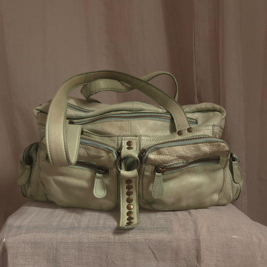 Vintage Leather Mint Shoulder Bag