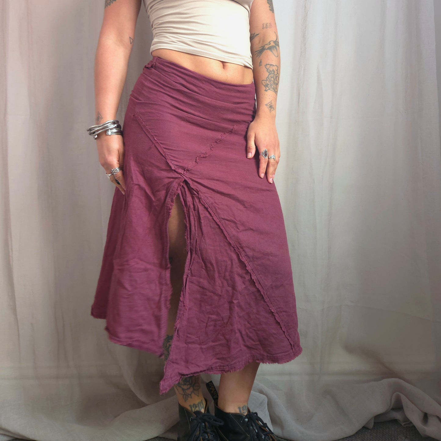 Vintage Linen Asymmetrical Skirt