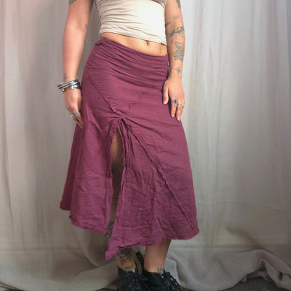 Vintage Linen Asymmetrical Skirt