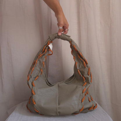 Vintage Lace Up hobo bag