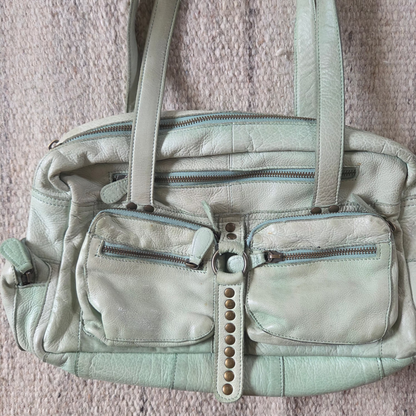 Vintage Leather Mint Shoulder Bag