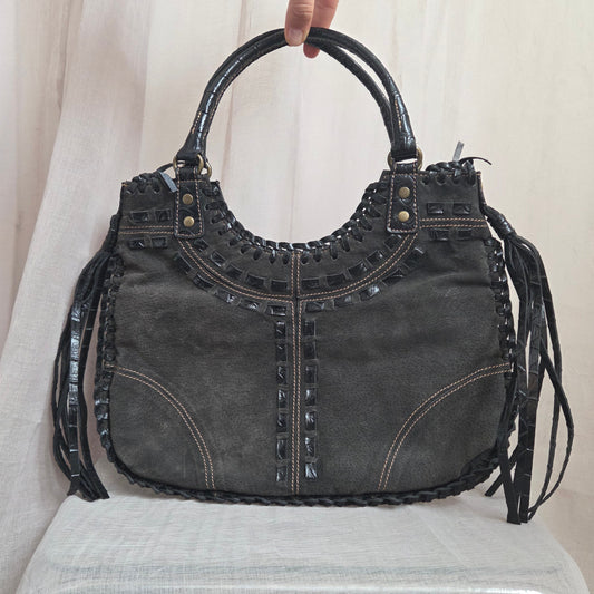 Vintage Suede Tassel Bag