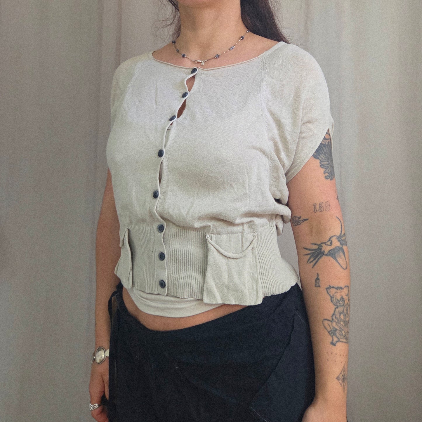 Button Short Sleeve Top