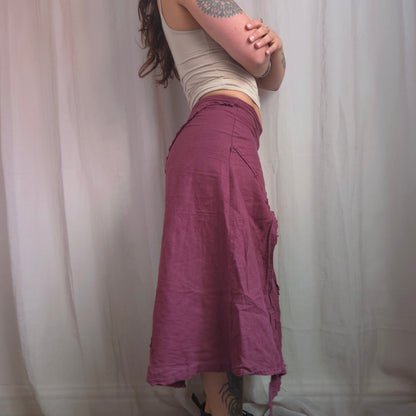 Vintage Linen Asymmetrical Skirt