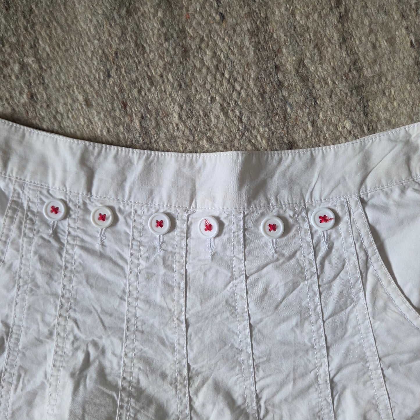 Button Pleated Skirt