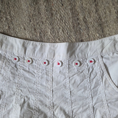 Button Pleated Skirt