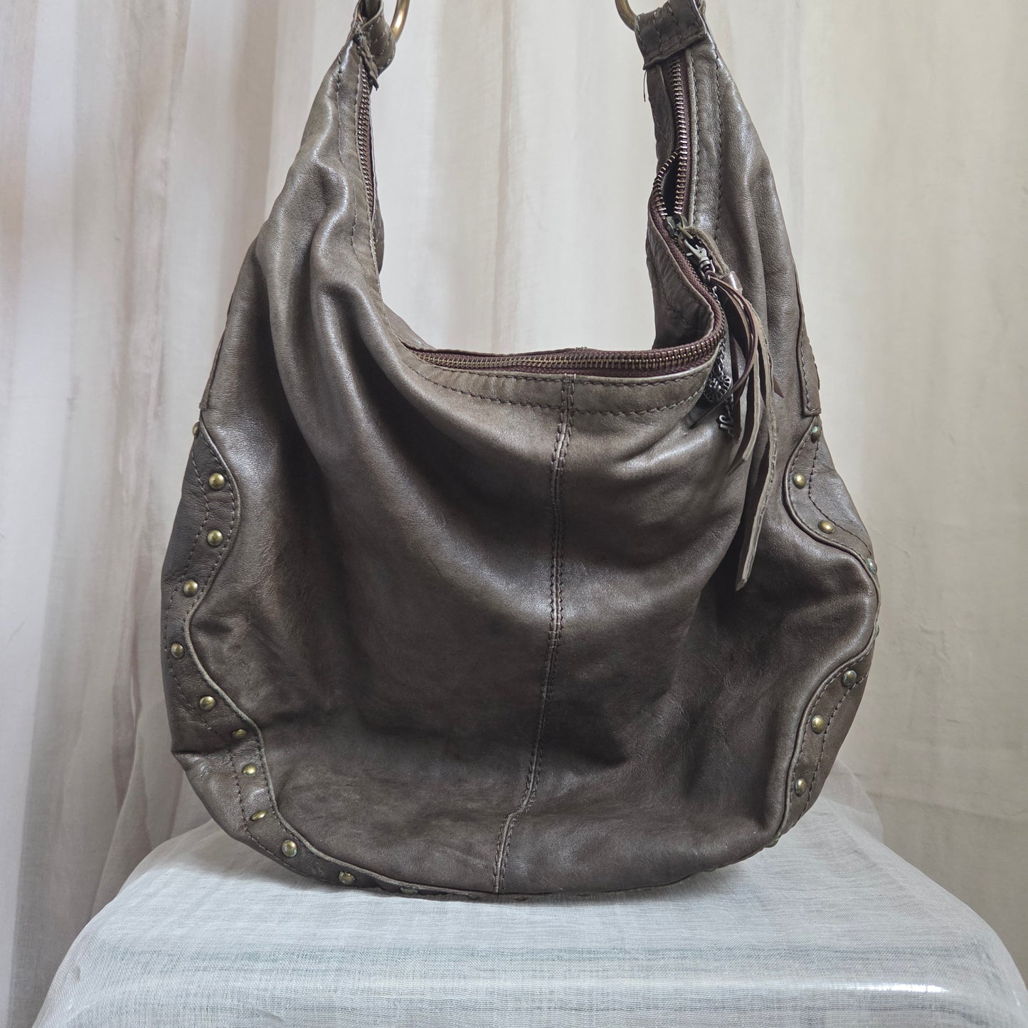Vintage Leather Sheep Studed Bag