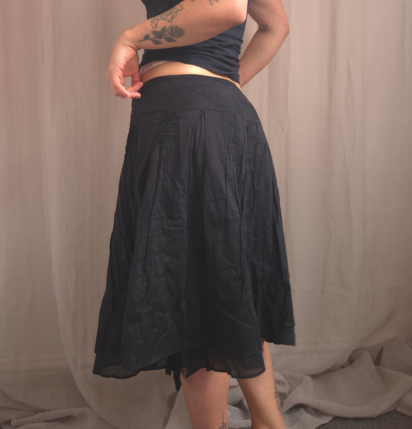 Button Midi Skirt