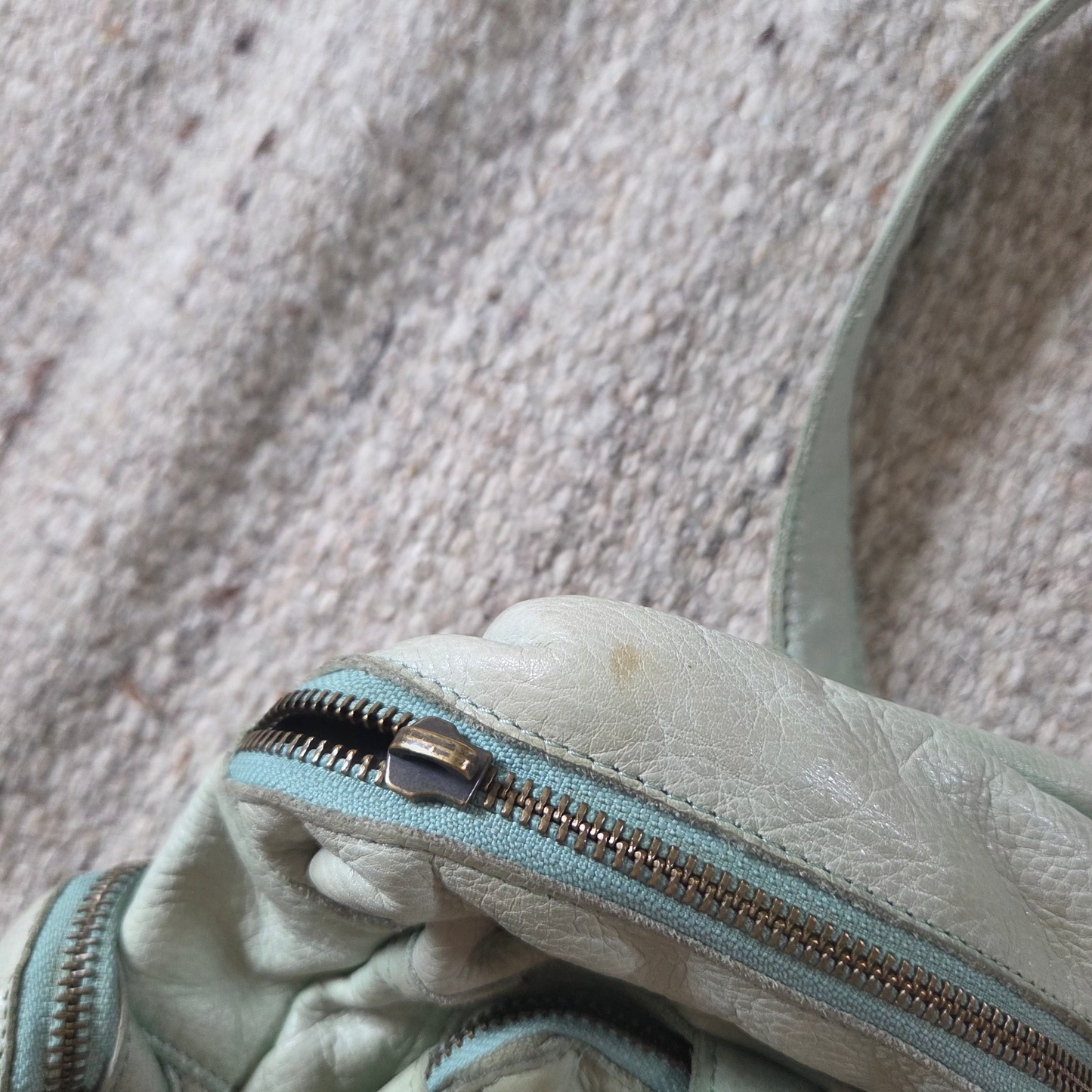 Vintage Leather Mint Shoulder Bag