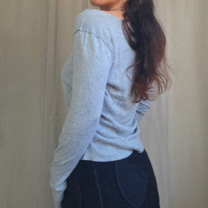 Vintage Buttons asymmetrical long sleeve