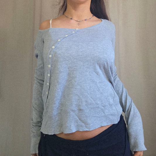 Vintage Buttons asymmetrical long sleeve