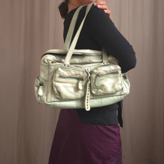 Vintage Leather Mint Shoulder Bag