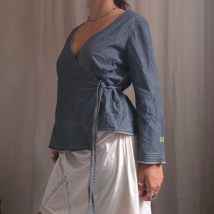 Cop Copine Denim Wrap Shirt