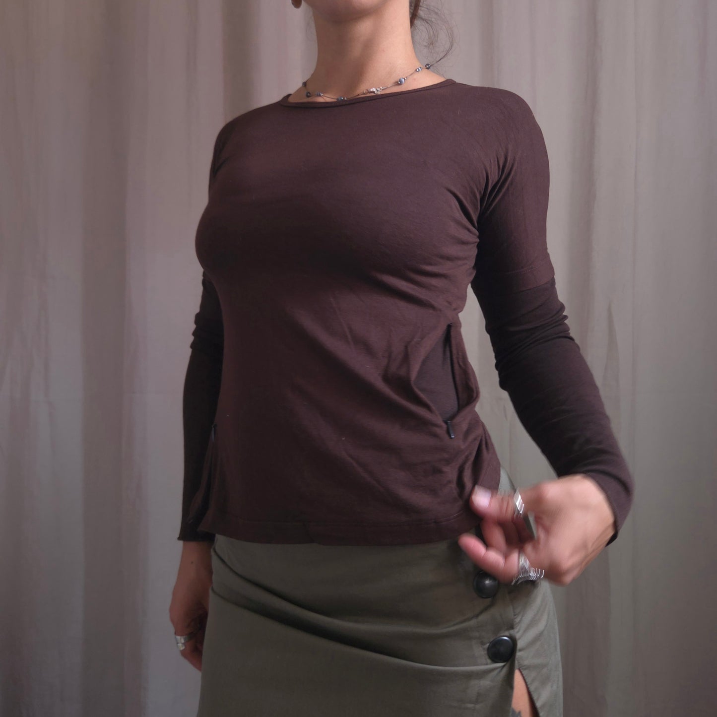 Cop Copine Mesh sleeve tops