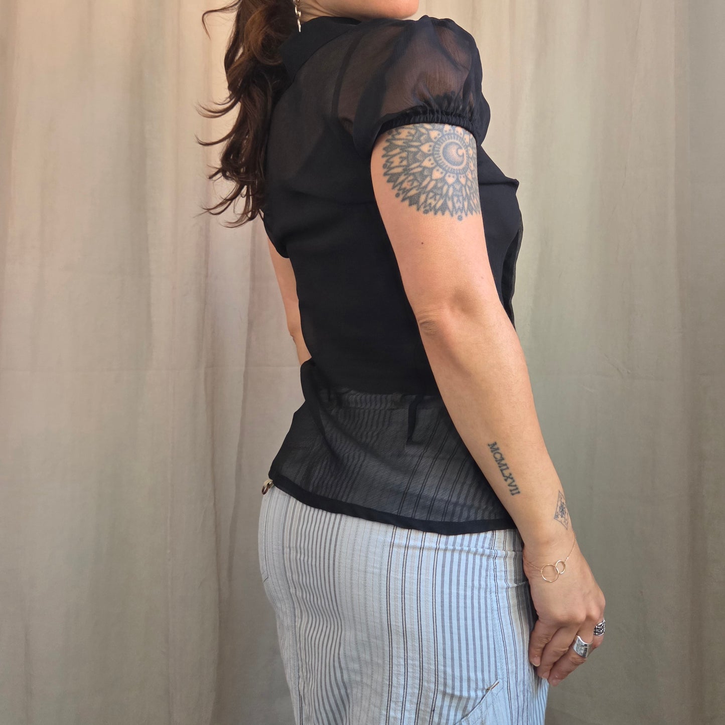 Double Button Sheer Shirt