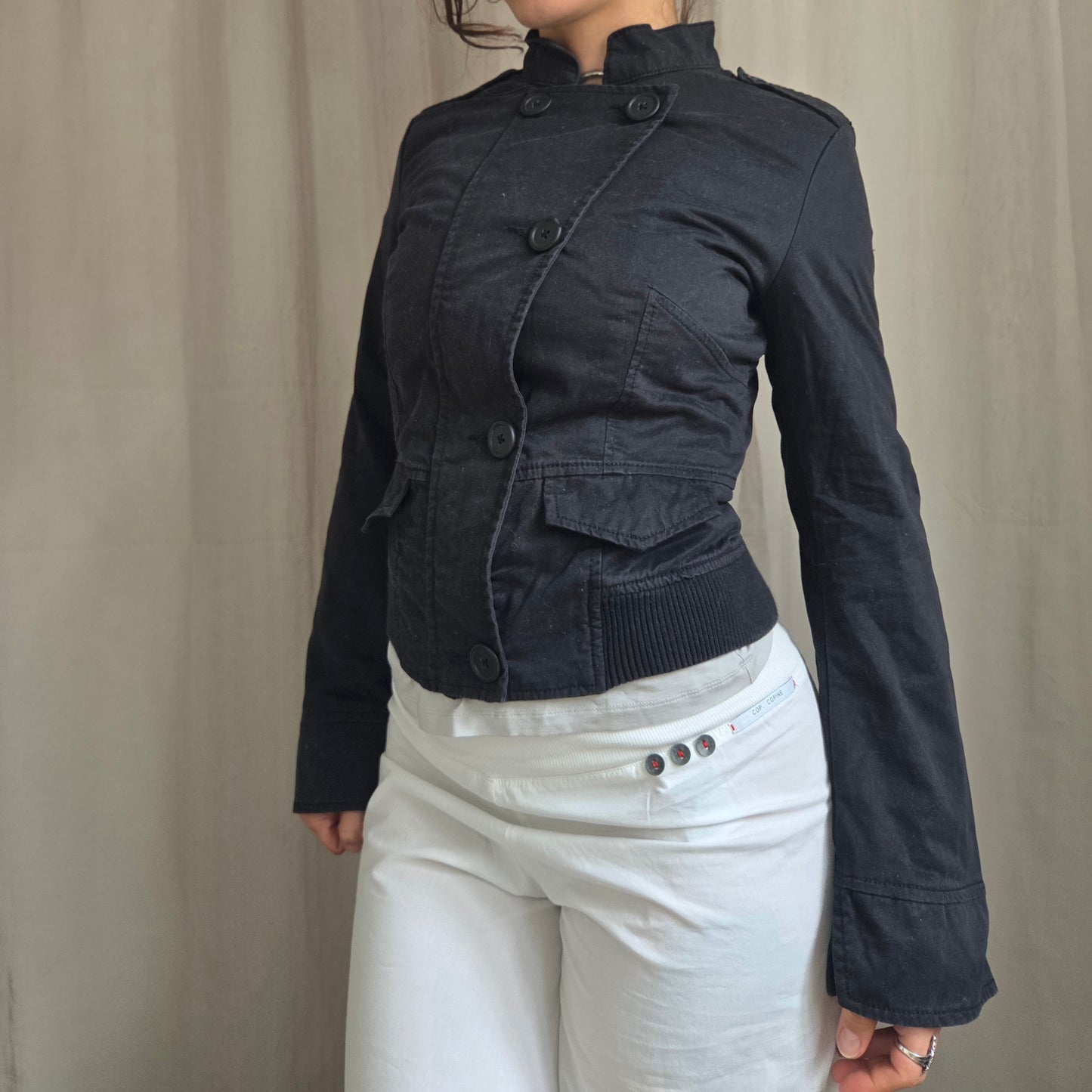 Black Button Bomber jacket