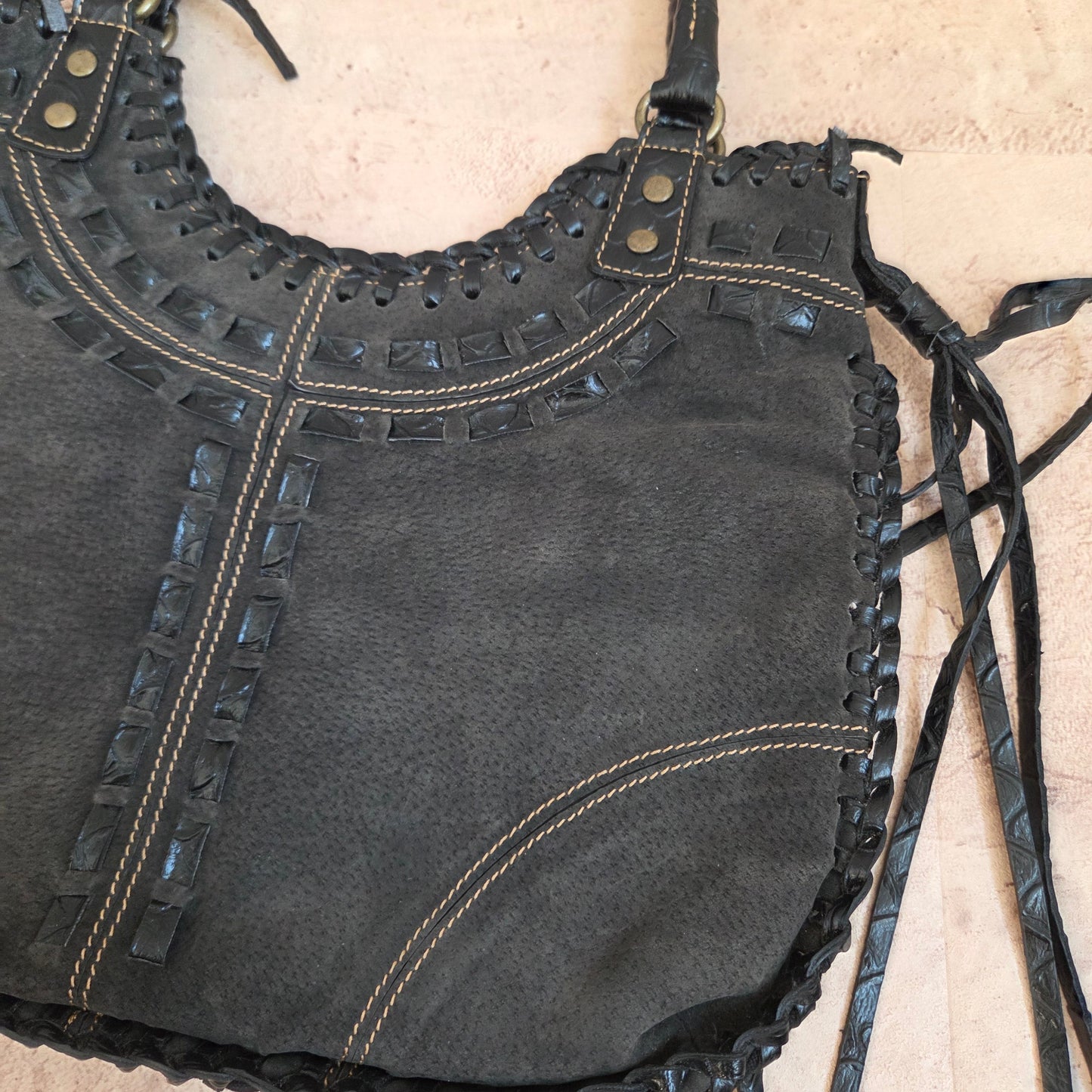 Vintage Suede Tassel Bag