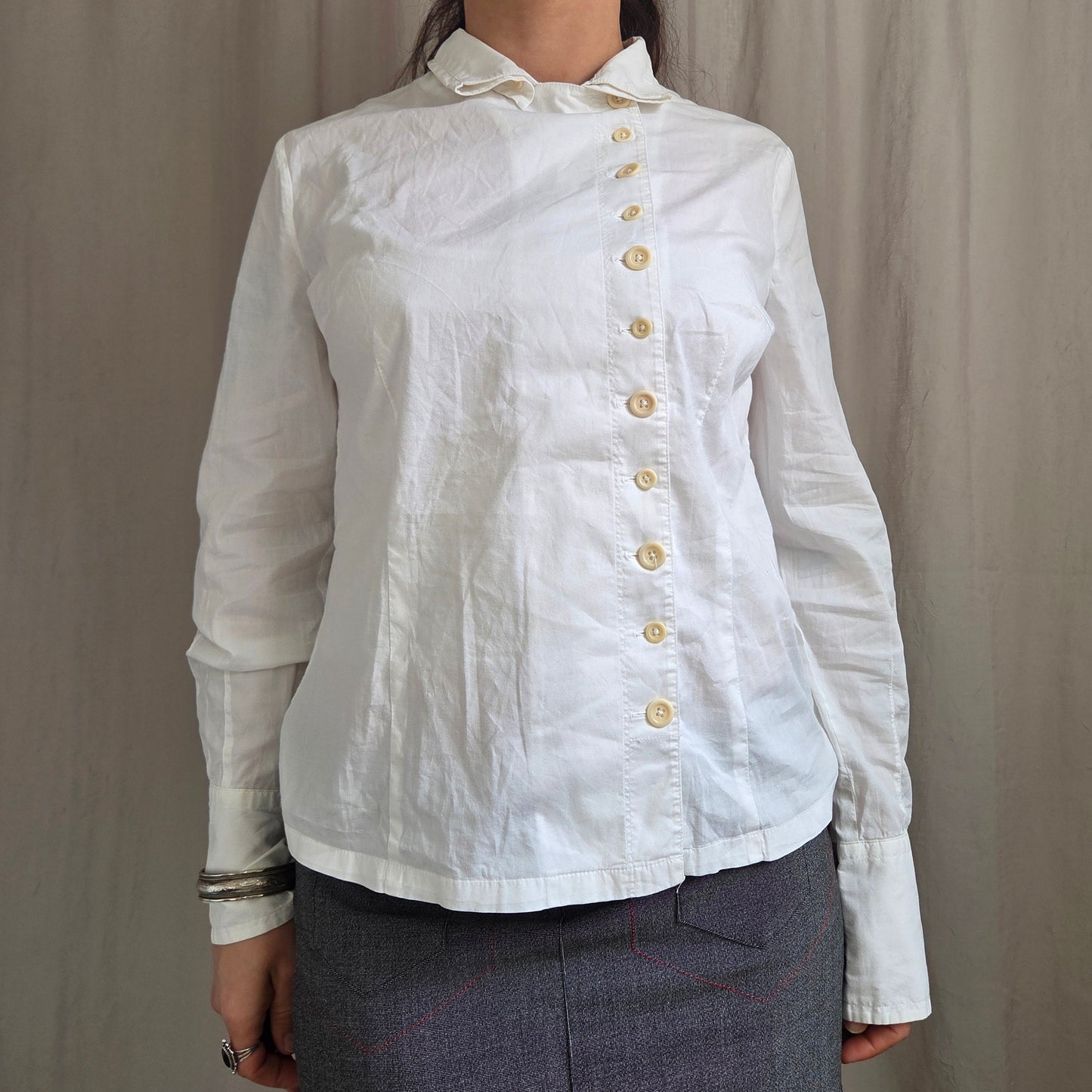 Button Up Asymmetrical Shirt