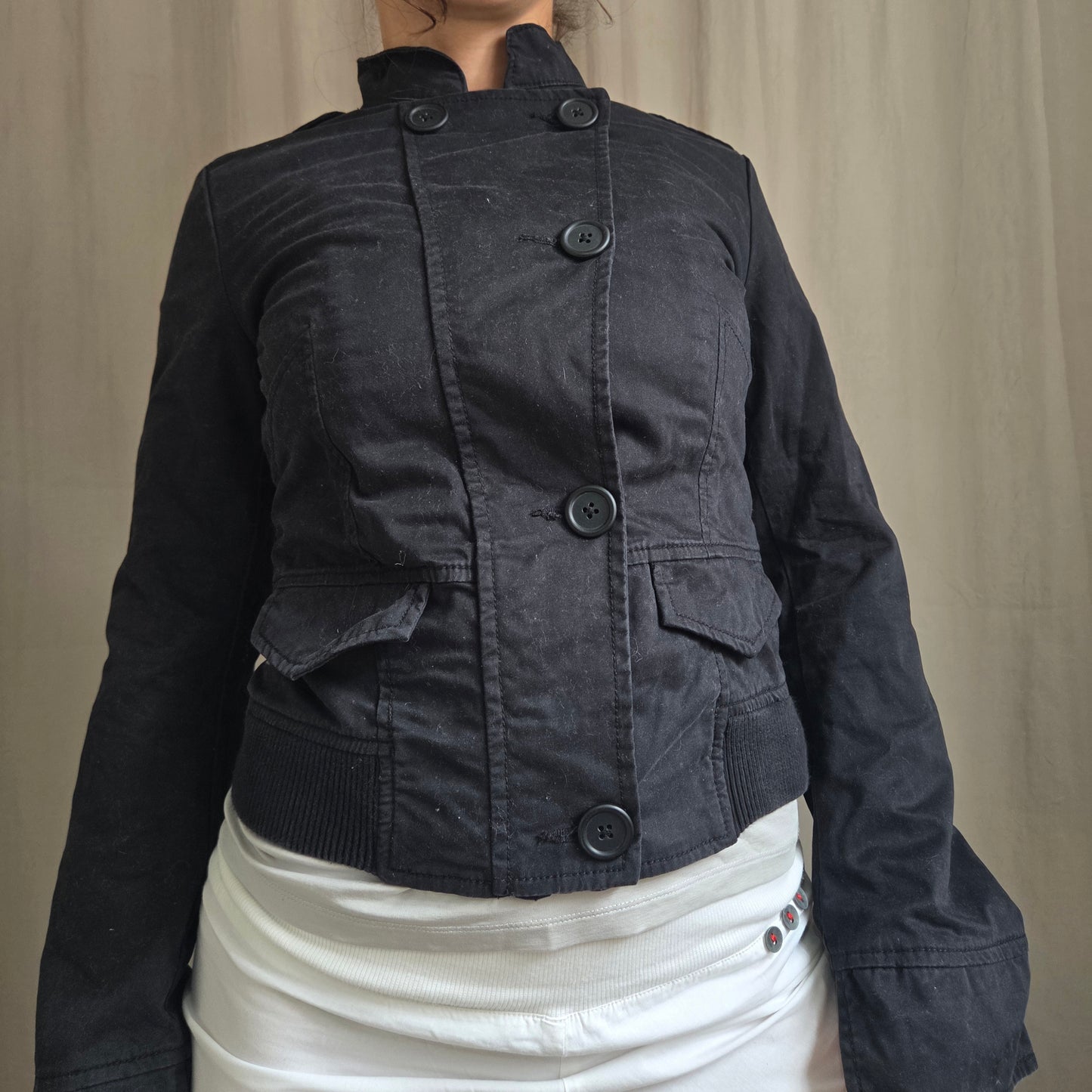 Black Button Bomber jacket