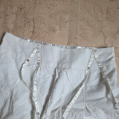 Pleated Buttons Midi Skirt