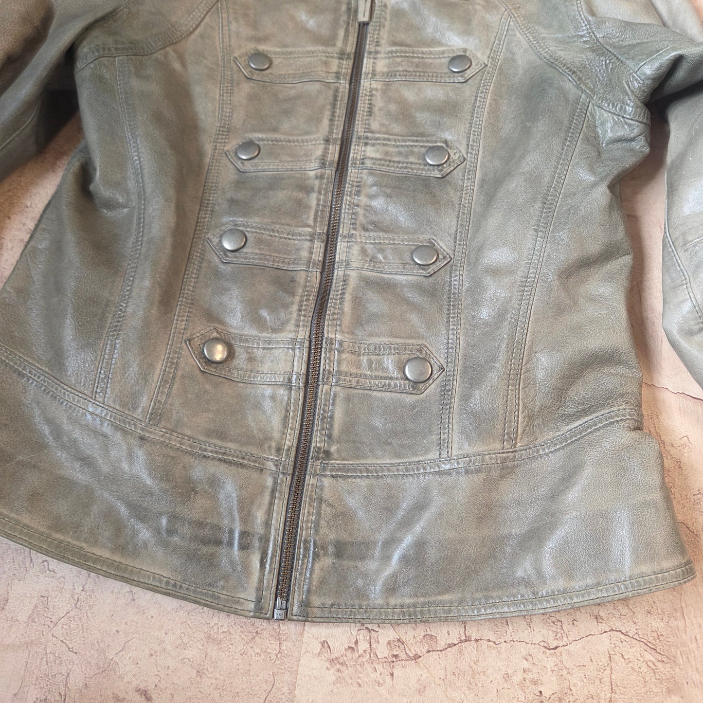 Green Studed Military Jacket