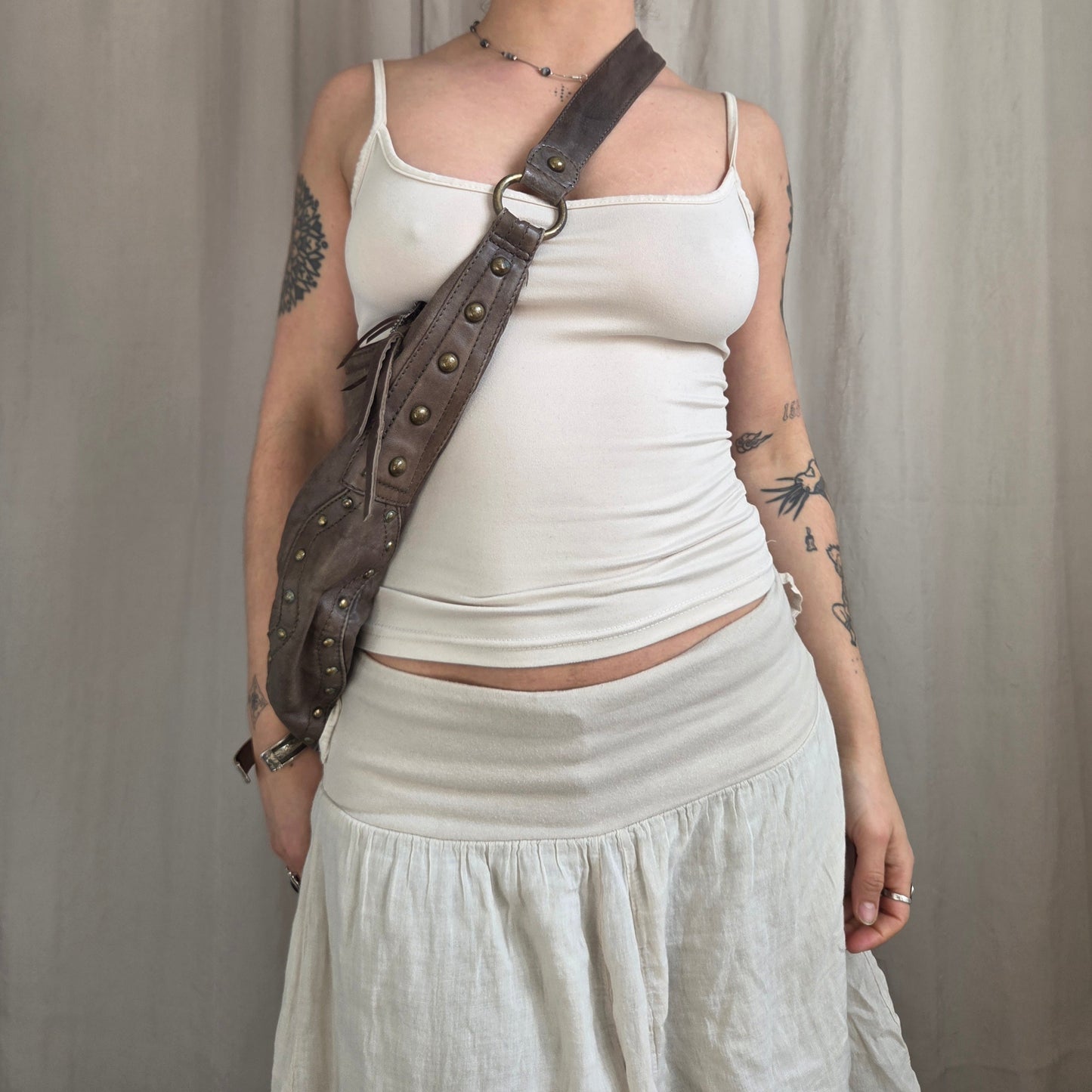 Vintage Leather Sheep Studed Bag