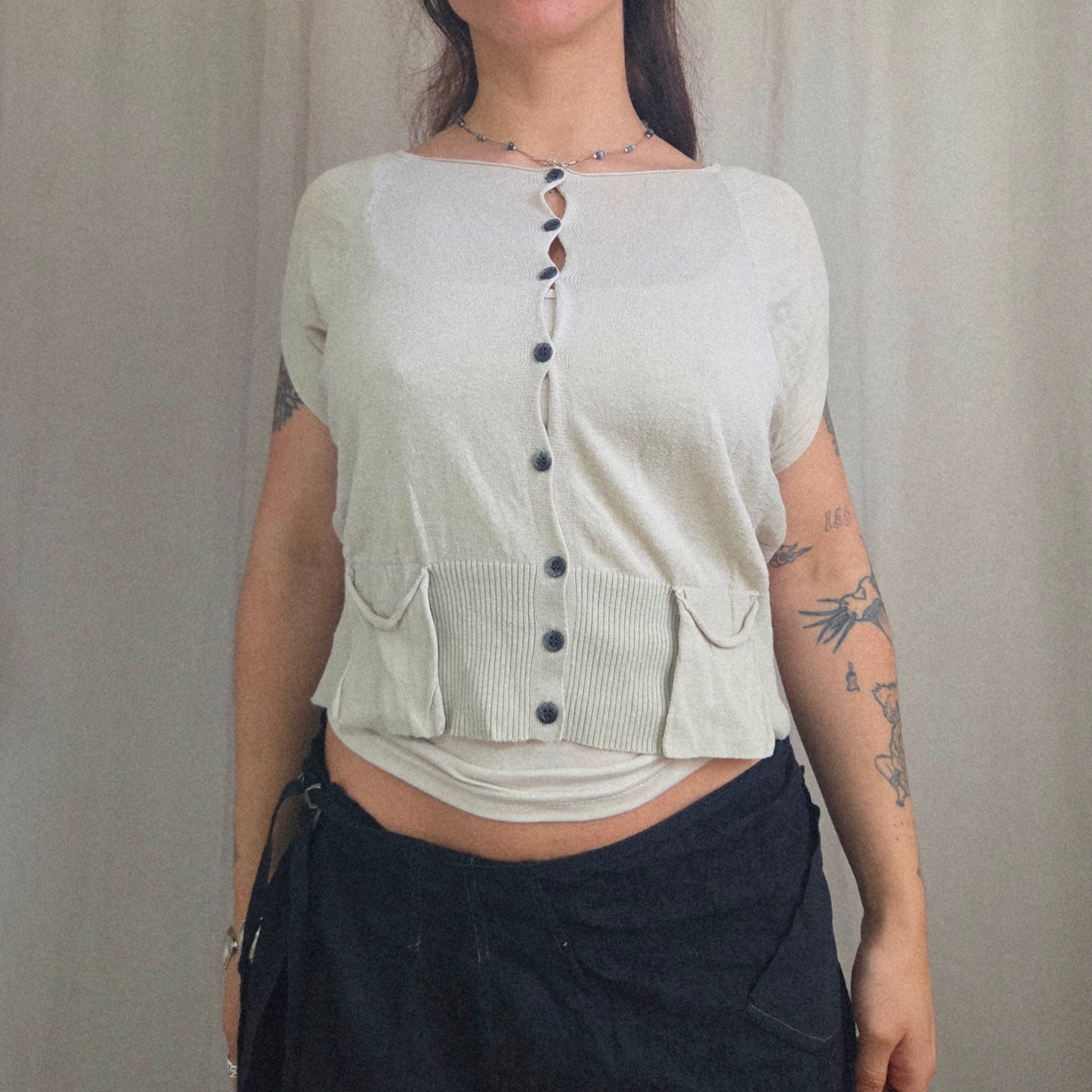 Button Short Sleeve Top