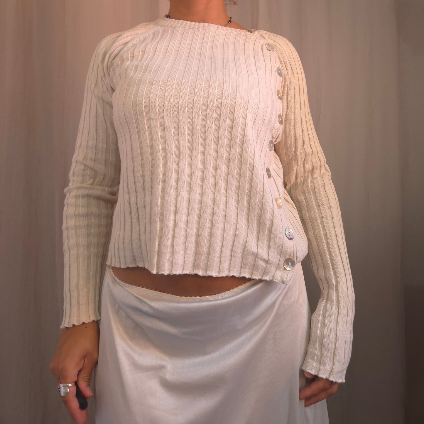 Button Ribbed Jumper