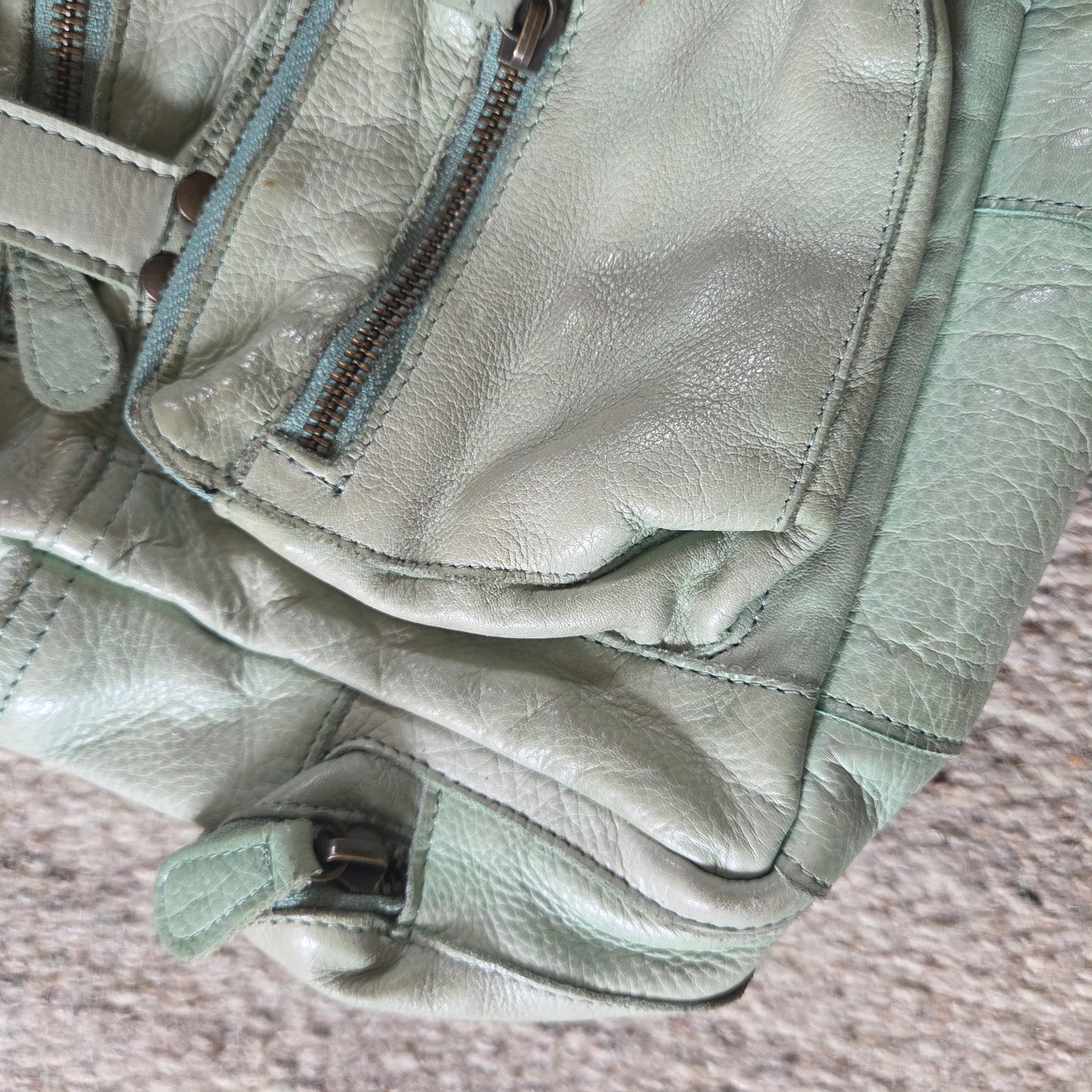 Vintage Leather Mint Shoulder Bag