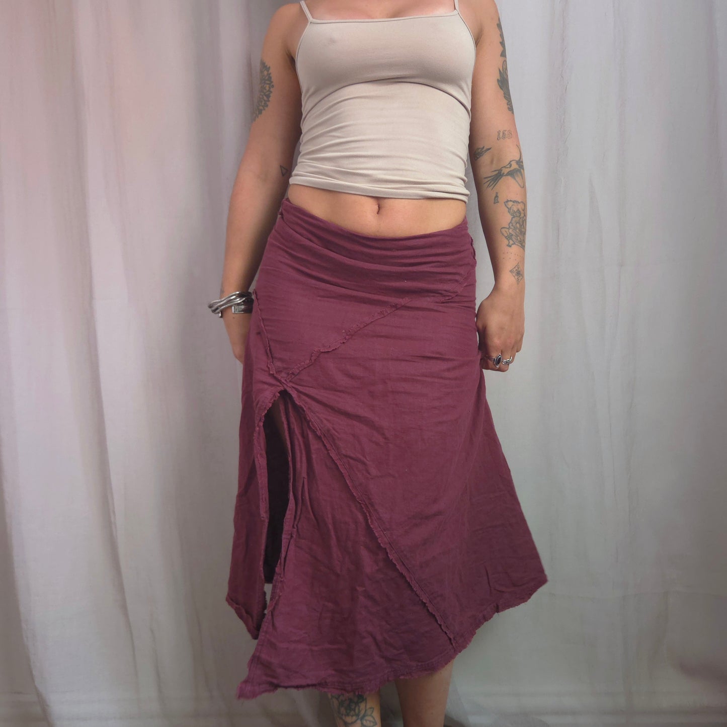 Vintage Linen Asymmetrical Skirt