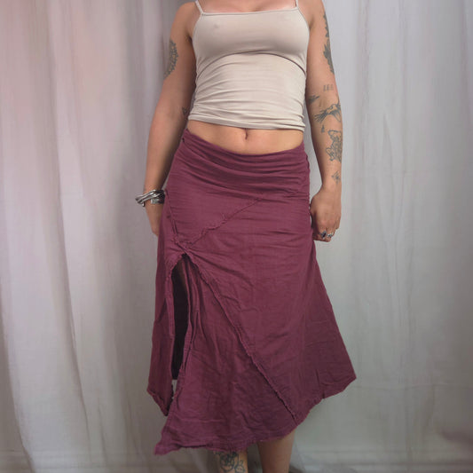 Vintage Linen Asymmetrical Skirt