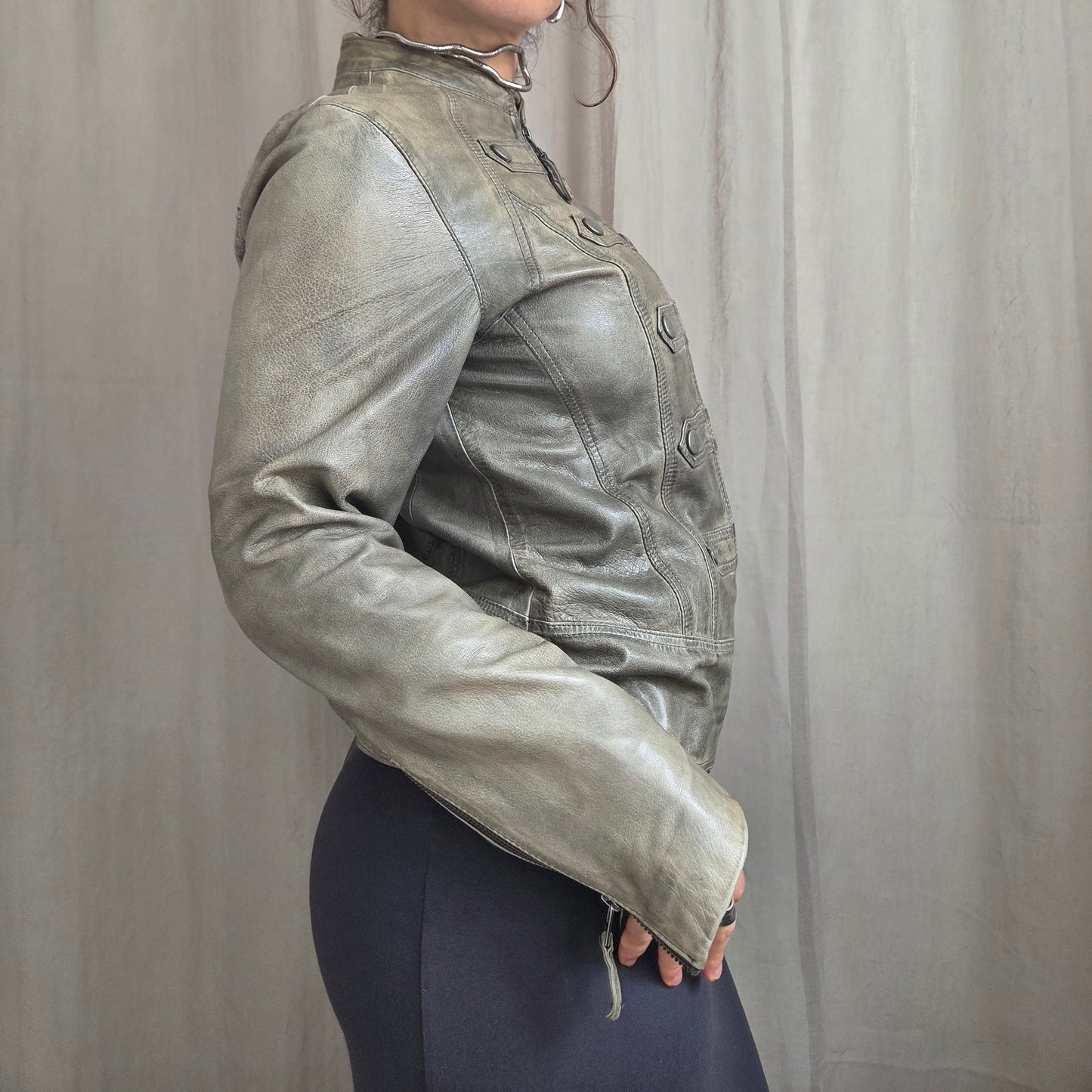 Green Studed Military Jacket