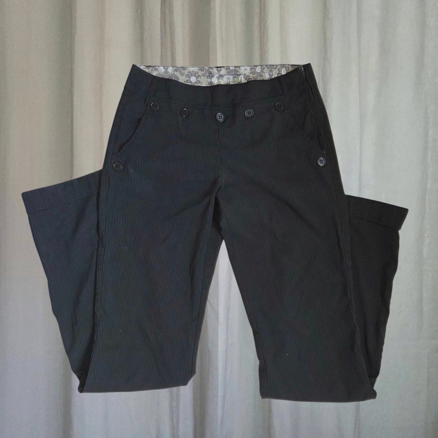 Vintage Button Striped Trousers