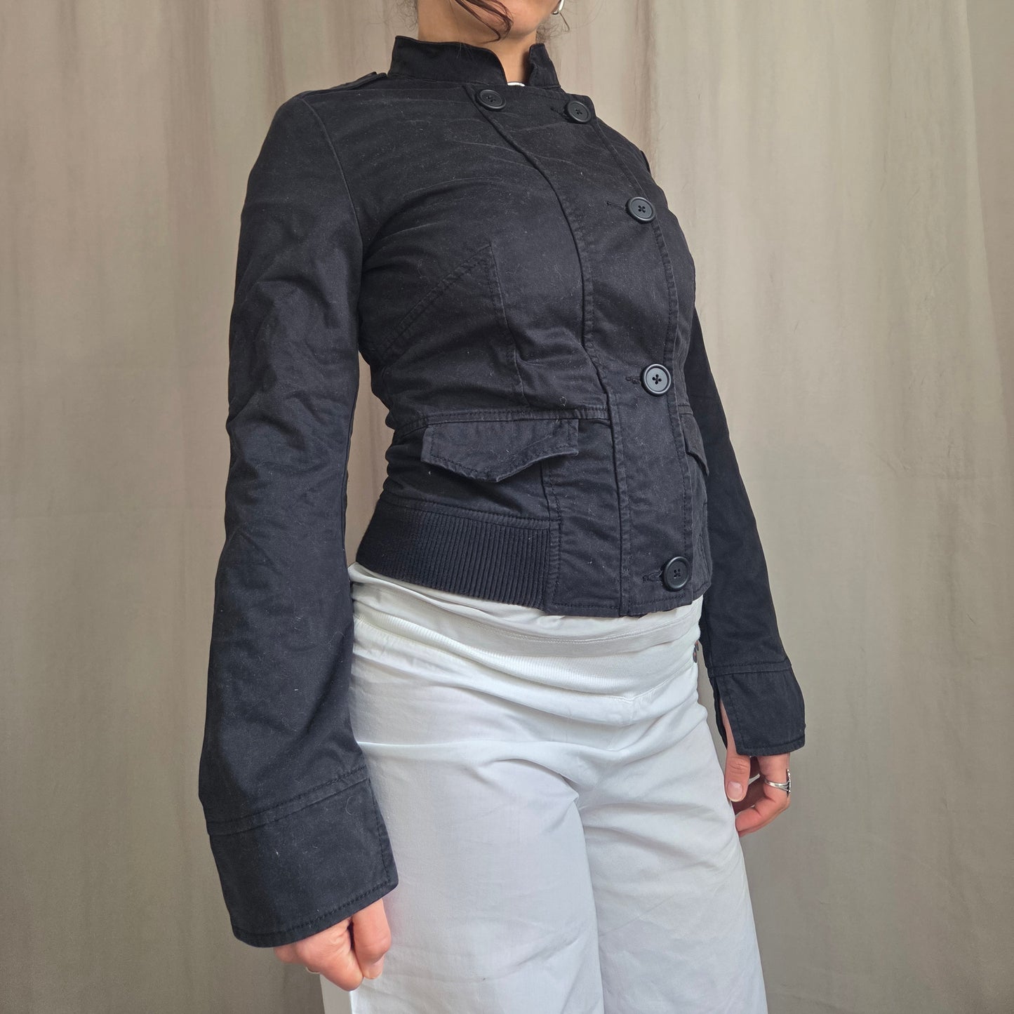 Black Button Bomber jacket