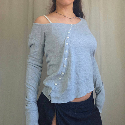 Vintage Buttons asymmetrical long sleeve