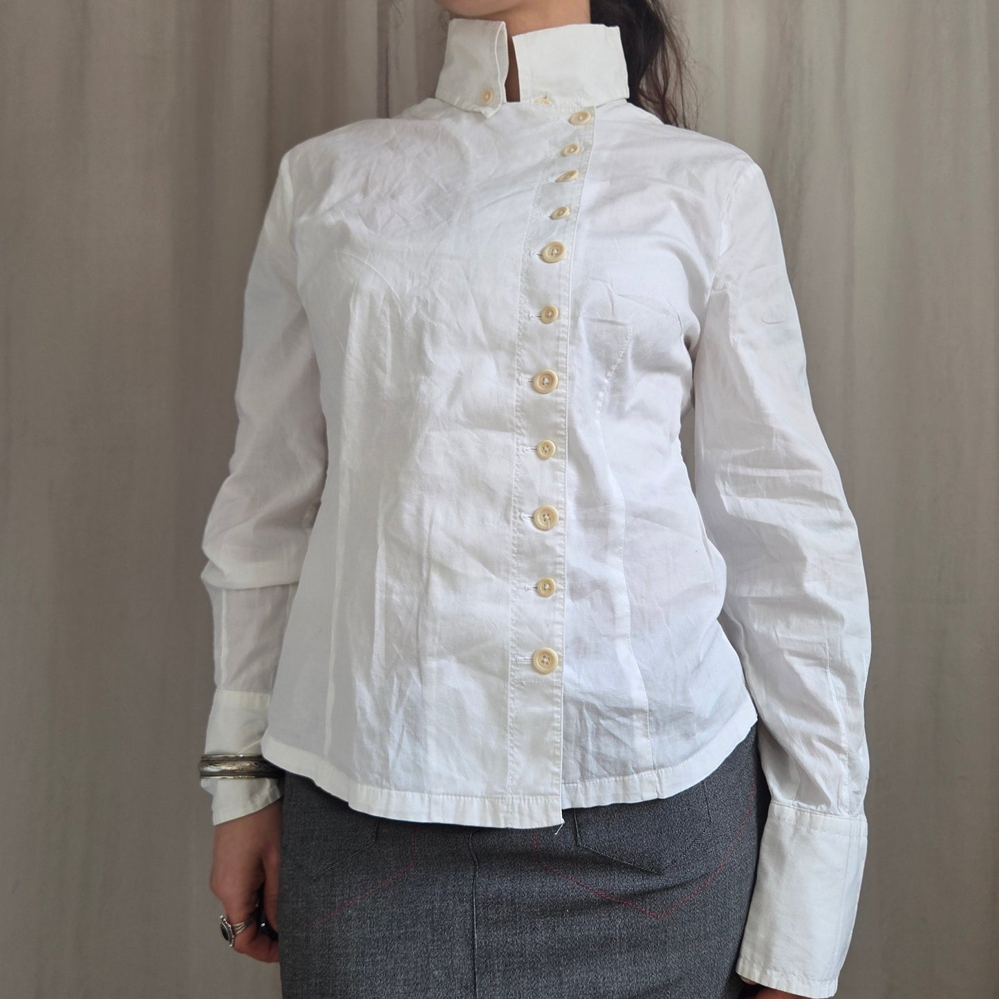 Button Up Asymmetrical Shirt