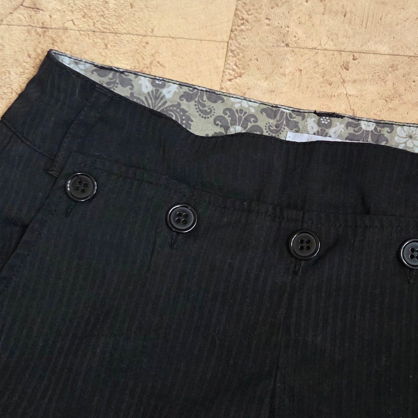 Vintage Button Striped Trousers